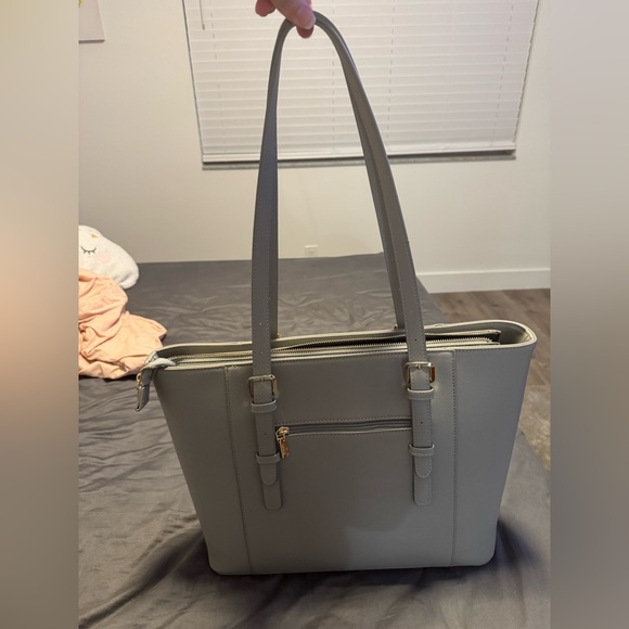 grey faux leather laptop purse/bag - Picture 11 of 15